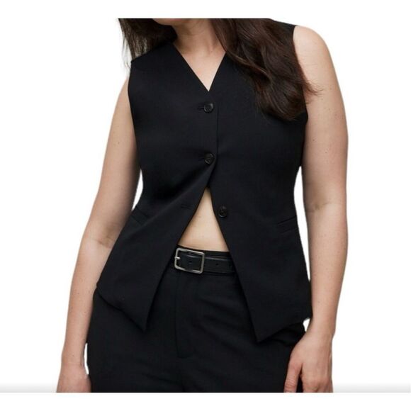 $128 NWT Madewell Cutaway long Button-Front Vest size 0 m4 - Picture 2 of 6